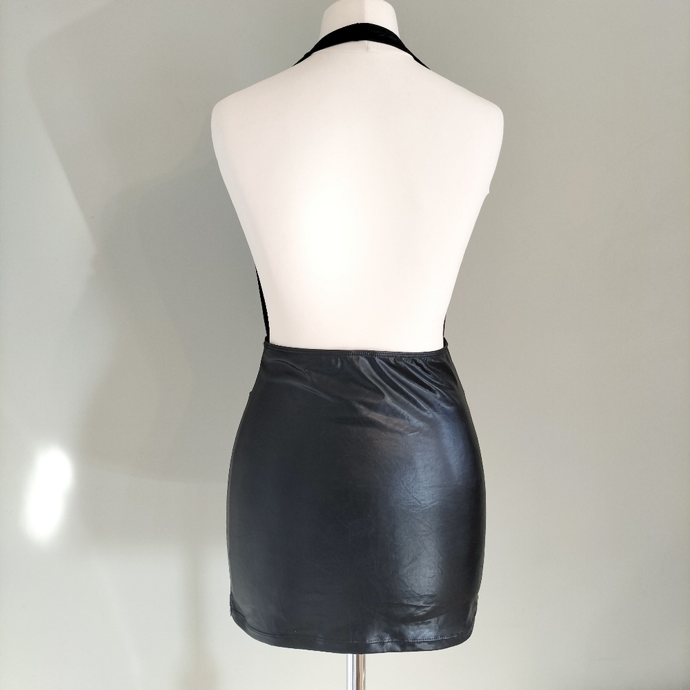 Cottelli Collection Black Wetlook Minidress - Picture 2 of 6